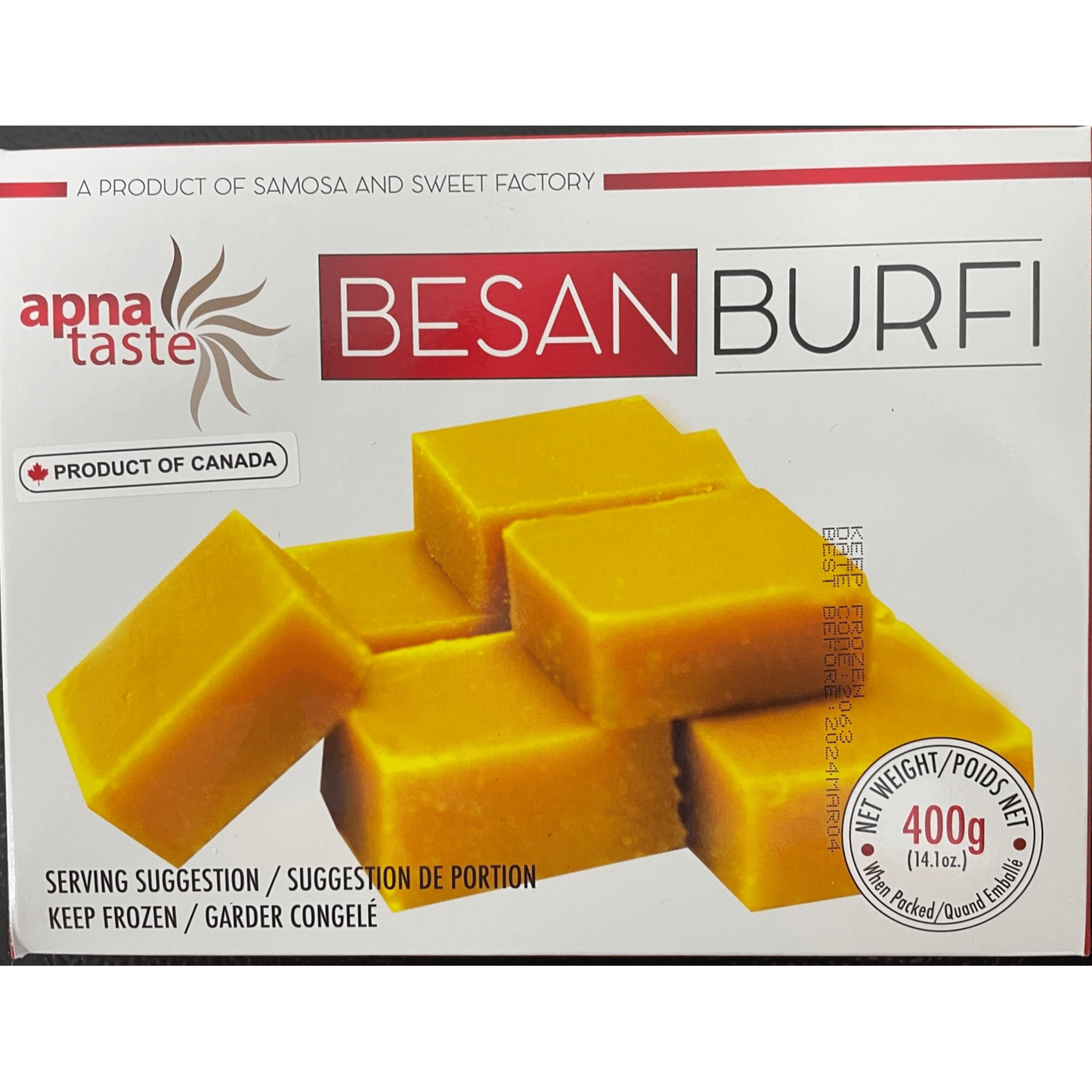 Apna Taste Besan Burfi 400g x14 - Vinays Food - Apna Taste