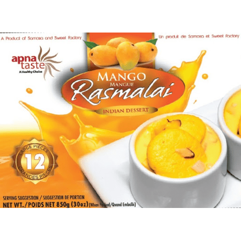 Apna Taste Mango Rasmalai 12pcs 850g x10 - Vinays Food - Apna Taste