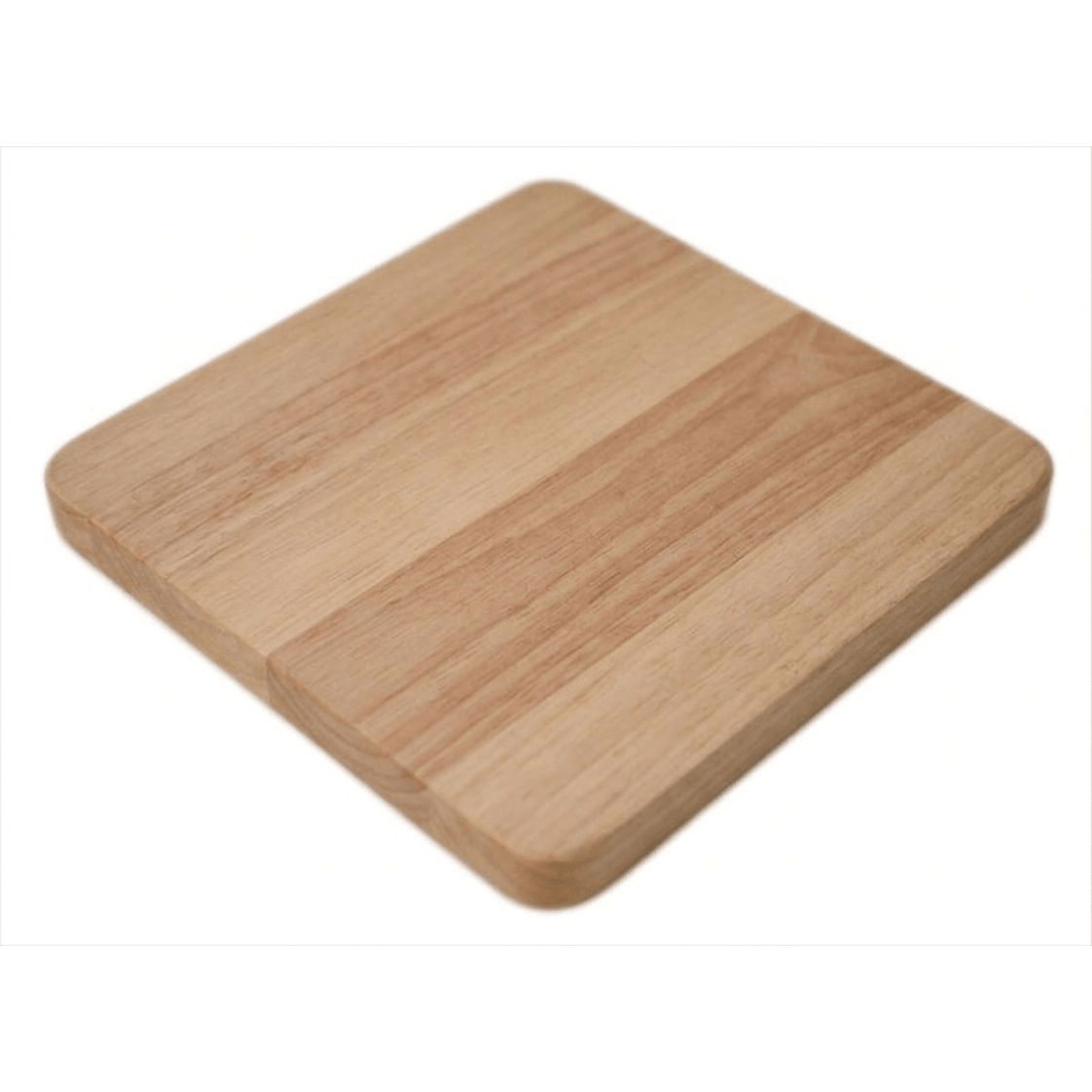 Fijian handcrafted square wooden chopping board with natural grain and rounded corners