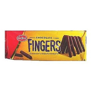 Griffins Chocolate Fingers 200g pack with crispy vanilla biscuits in smooth milk chocolate