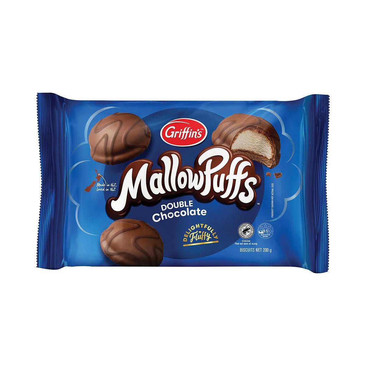 Griffins Double Choc Mallowpuffs 200g x20 - Vinays Food - Griffins