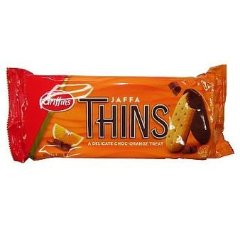 Griffins Jaffa Thins 180g chocolate orange biscuit bar packaging