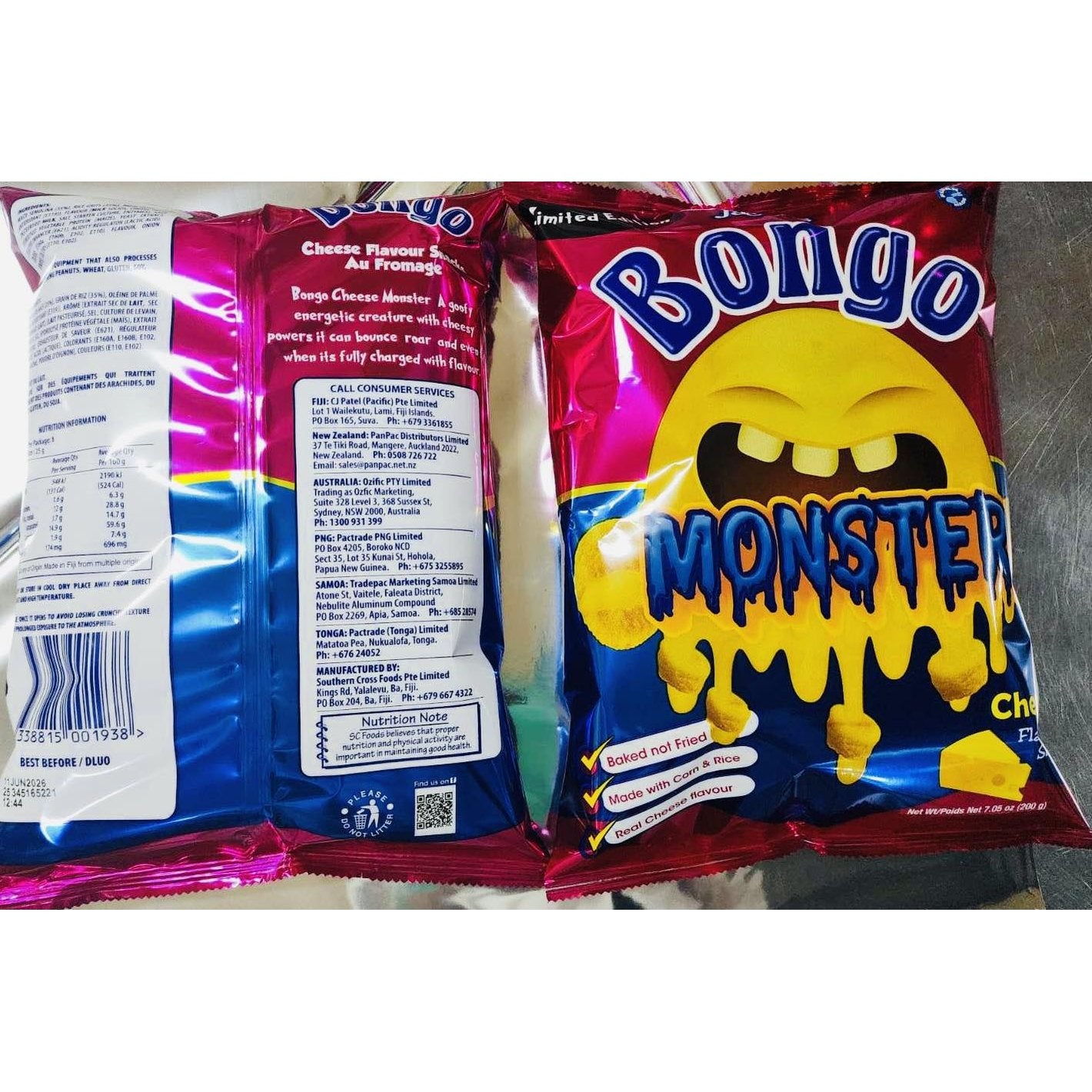 Jasons Bongo Monster Cheese 200g x12 - Vinays Food - Jasons