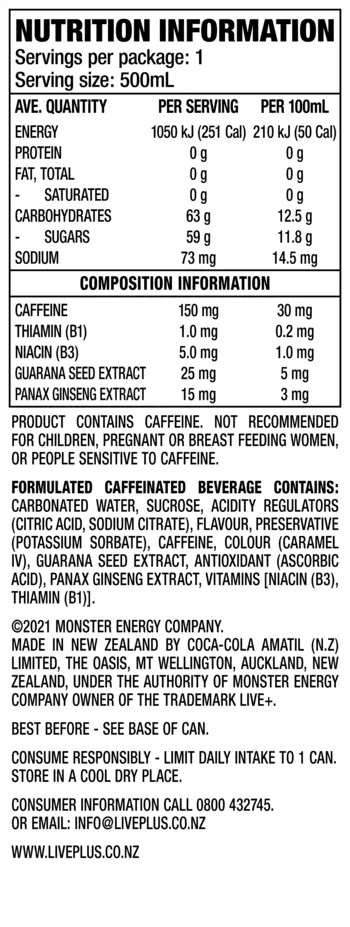 Live Persist Cans 500ml x24 - Vinays Food - Live Energy