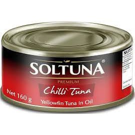 Soltuna Premium Chilli Chunk YF in Soy Oil 160g x 24 - Vinays Food - Soltuna