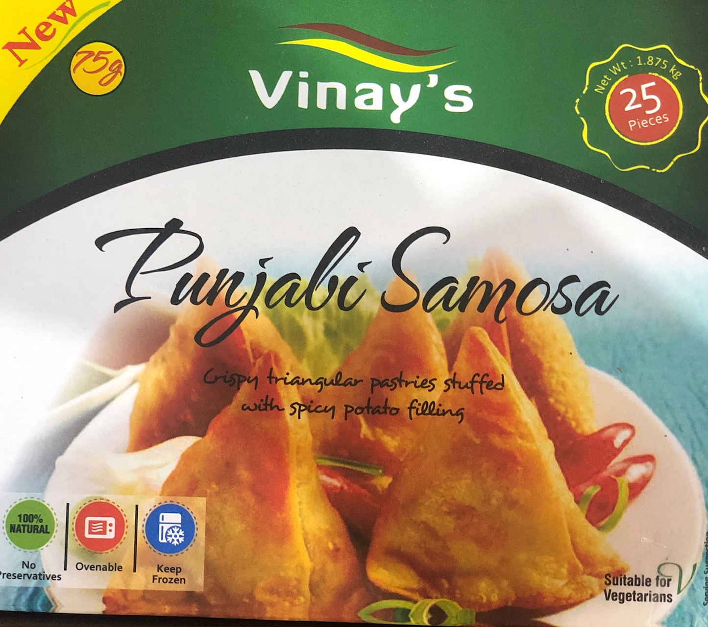 Vinay's Punjabi Samosa 25 pcs x75g x 6pkts - Vinays Food - Vinay's