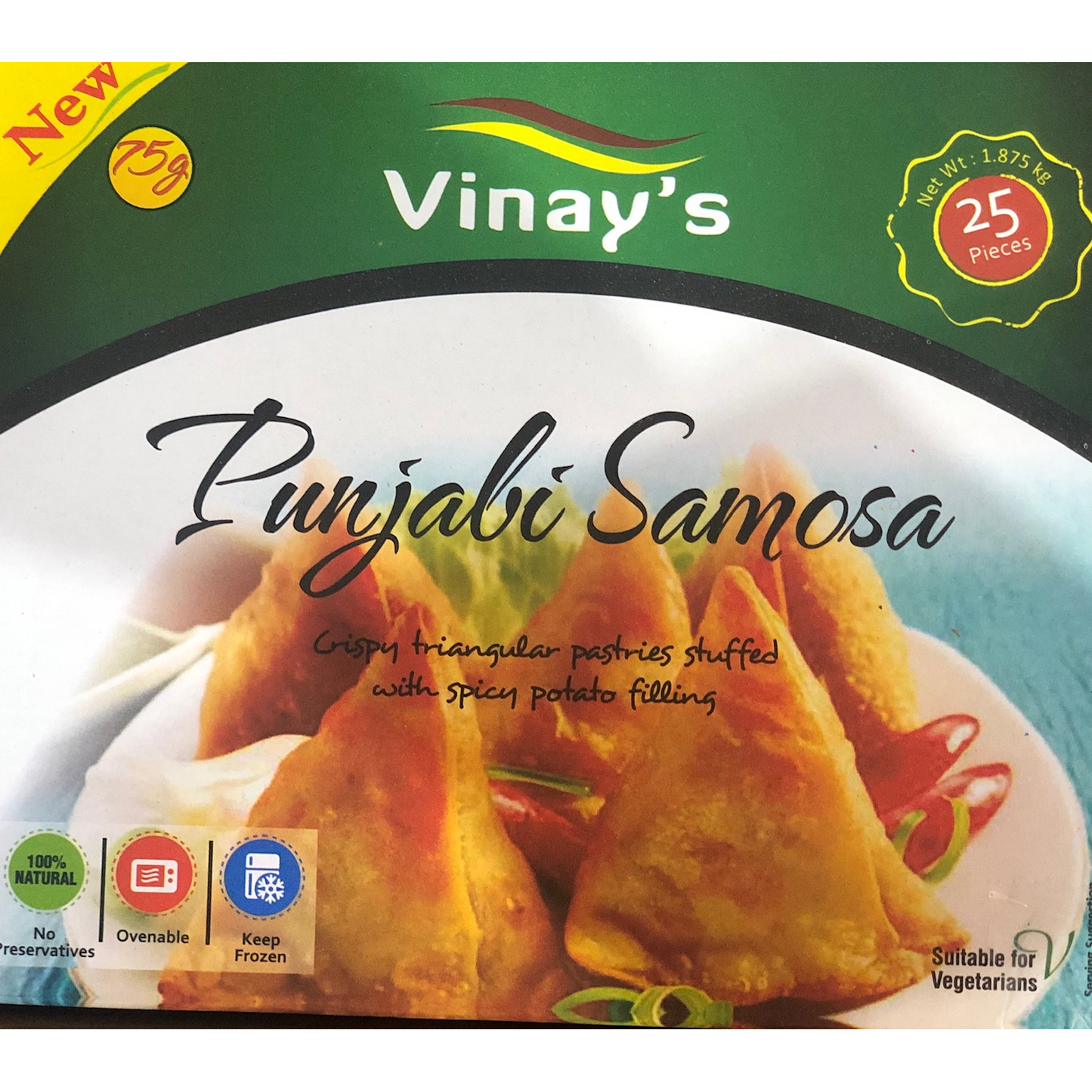 Vinay's Punjabi Samosa 25 pcs x75g x 6pkts - Vinays Food - Vinay's