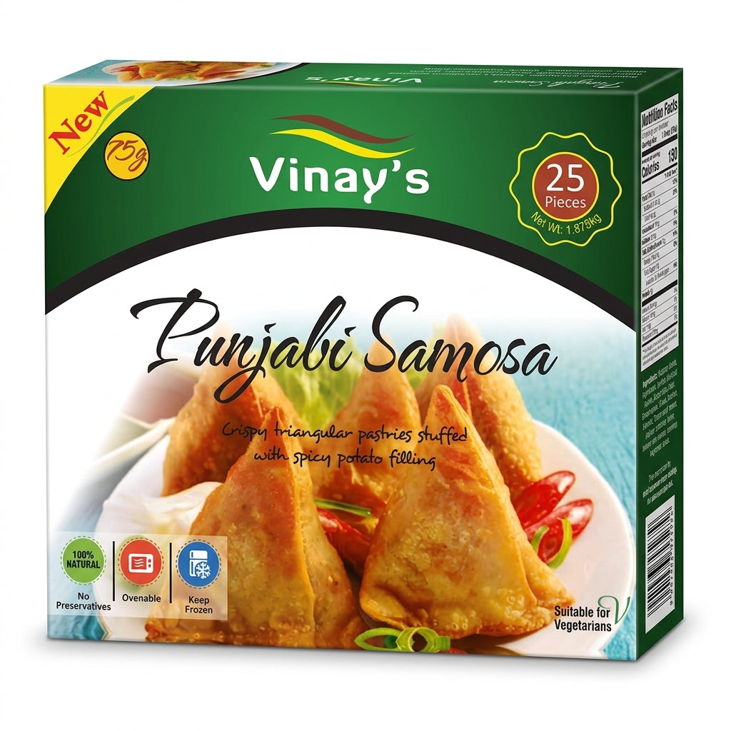 Vinay's Punjabi Samosa 25 pcs x75g x 6pkts - Vinays Food - Vinay's