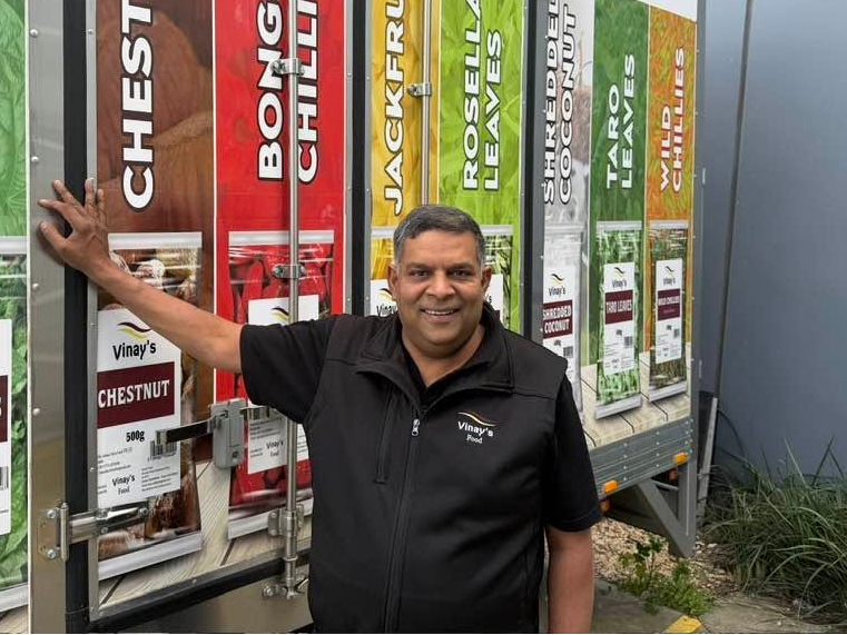 Vinay’s Food founder at the warehouse