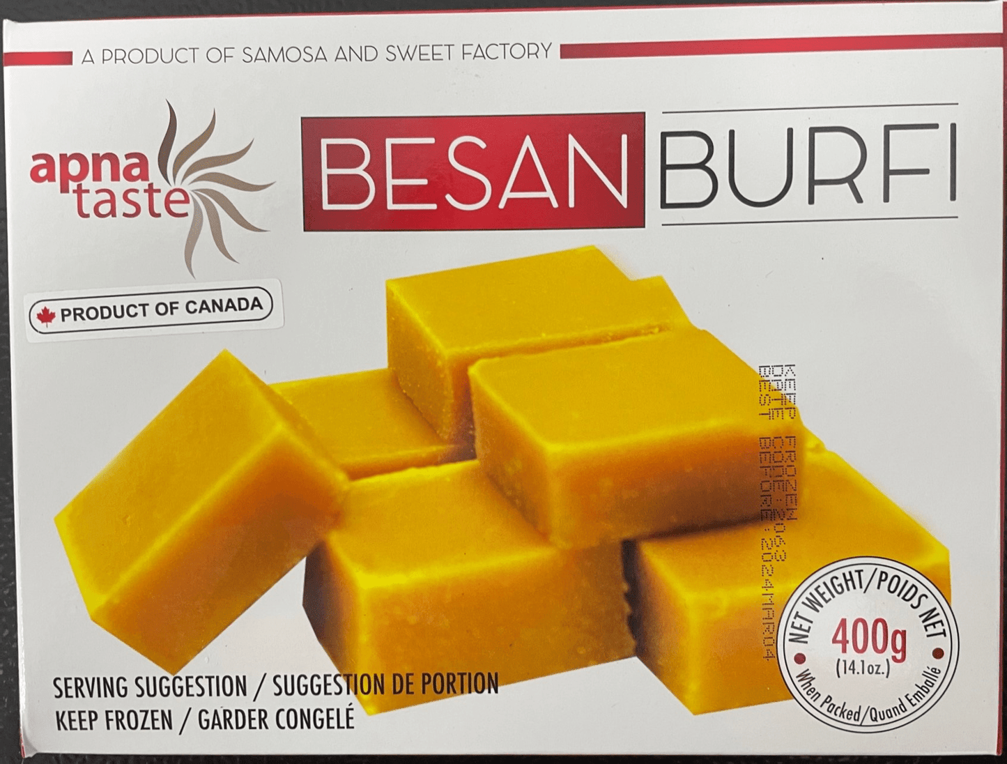 Apna Taste Besan Burfi 400g x14 - Vinays Food - Apna Taste