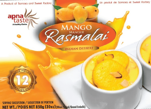 Apna Taste Mango Rasmalai 12pcs 850g x10 - Vinays Food - Apna Taste