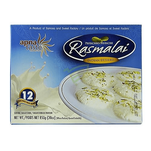 Apna Taste Pistachio Rasmalai 12pcs 850g x 10 - Vinays Food - Apna Taste