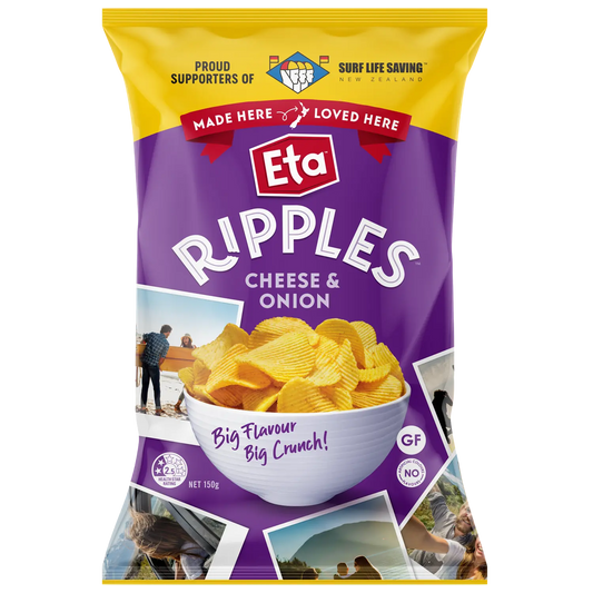 ETA Ripples Cheese & Onion 150g x12 - Vinays Food - ETA