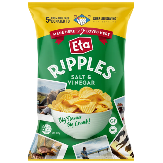ETA Ripples Salt & Vinegar 150g x12 - Vinays Food - ETA