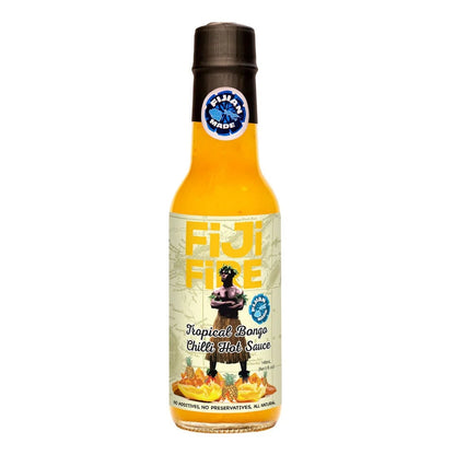 Fiji Fire Tropical Bongo Chilli Hot Sauce 150ml yellow-orange bottle with pineapple design