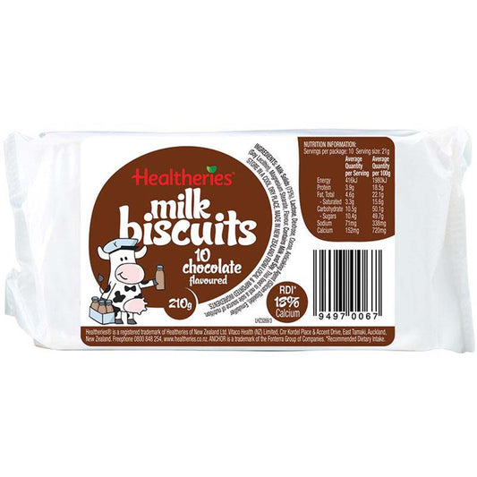 Healtheries Milk Biscuits Chocolate 210g x20 - Vinays Food - Healtheries