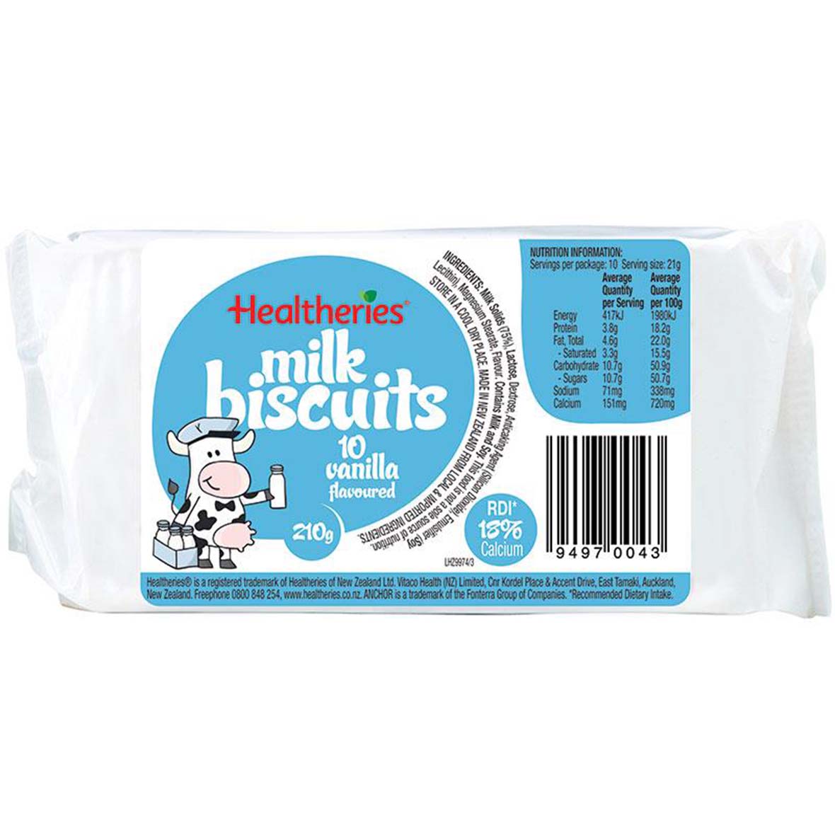 Healtheries Milk Biscuits Vanilla 210g x20 - Vinays Food - Healtheries