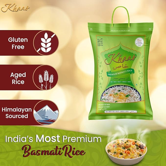 India Khaas Premium Basmati Rice 5kg x3 - Vinays Food - Khaas