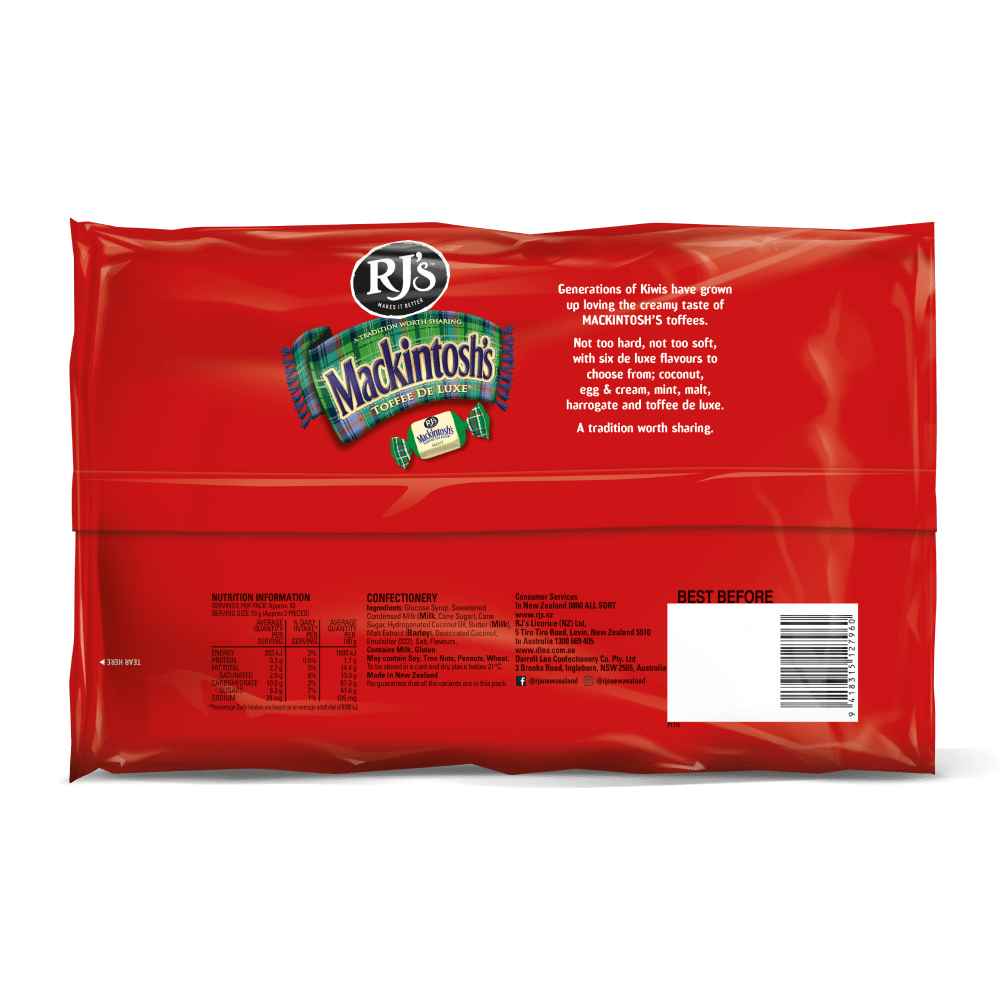 Mackintosh Toffees Deluxe 800g x12 - Vinays Food - Mackintosh