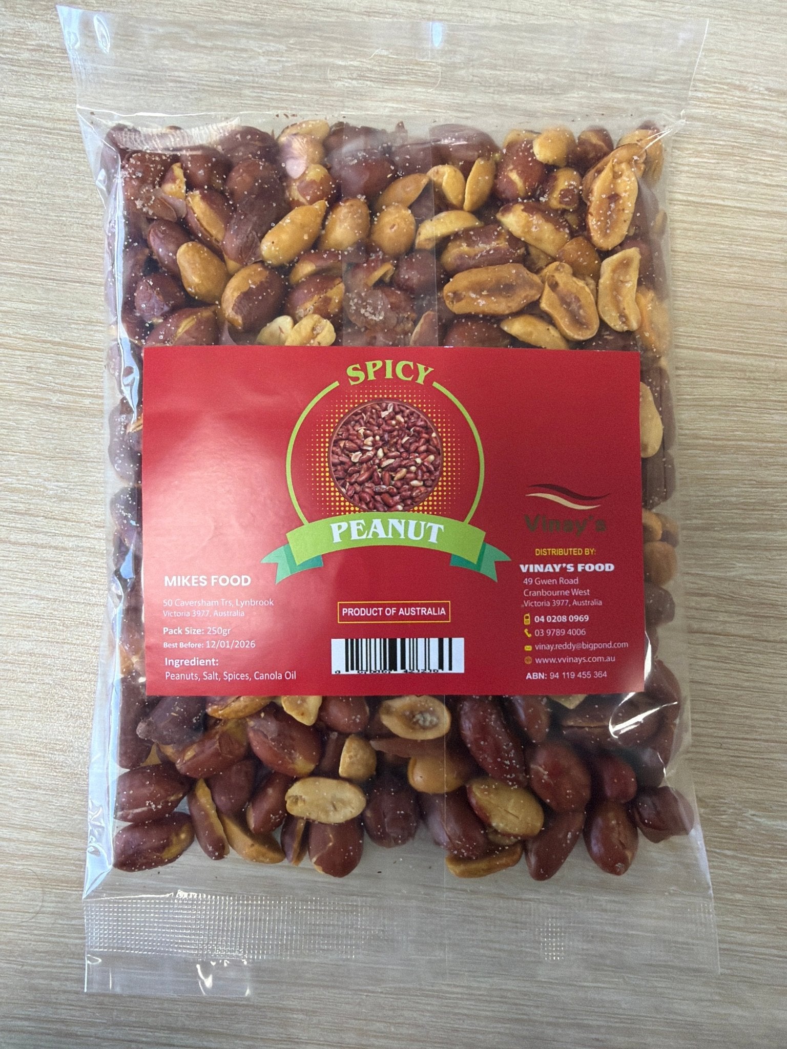 Mikes Food Fiji Style Spicy Peanut 250g x15 - Vinays Food - Vinay's