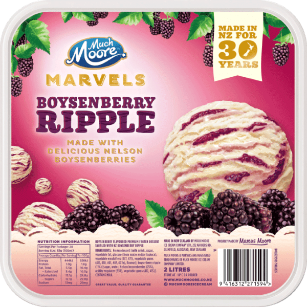 Much Moore Marvels Boysenberry Ripple 2L x9 - Vinays Food - Much Moore