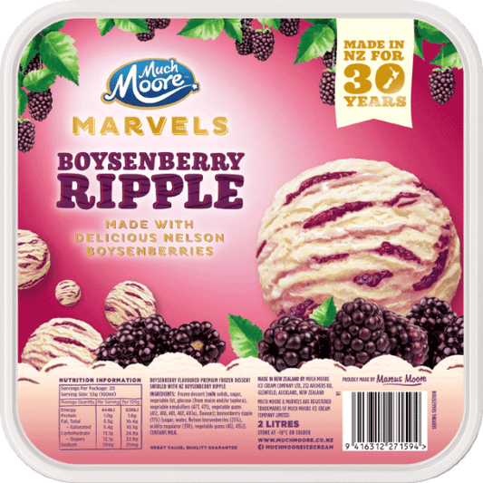 Much Moore Marvels Boysenberry Ripple 2L x9 - Vinays Food - Much Moore