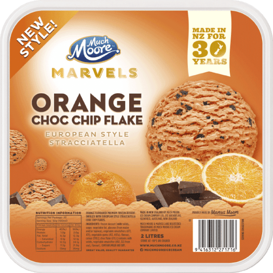 Much Moore Marvels Orange Choc Chip 2L x9 - Vinays Food - Much Moore