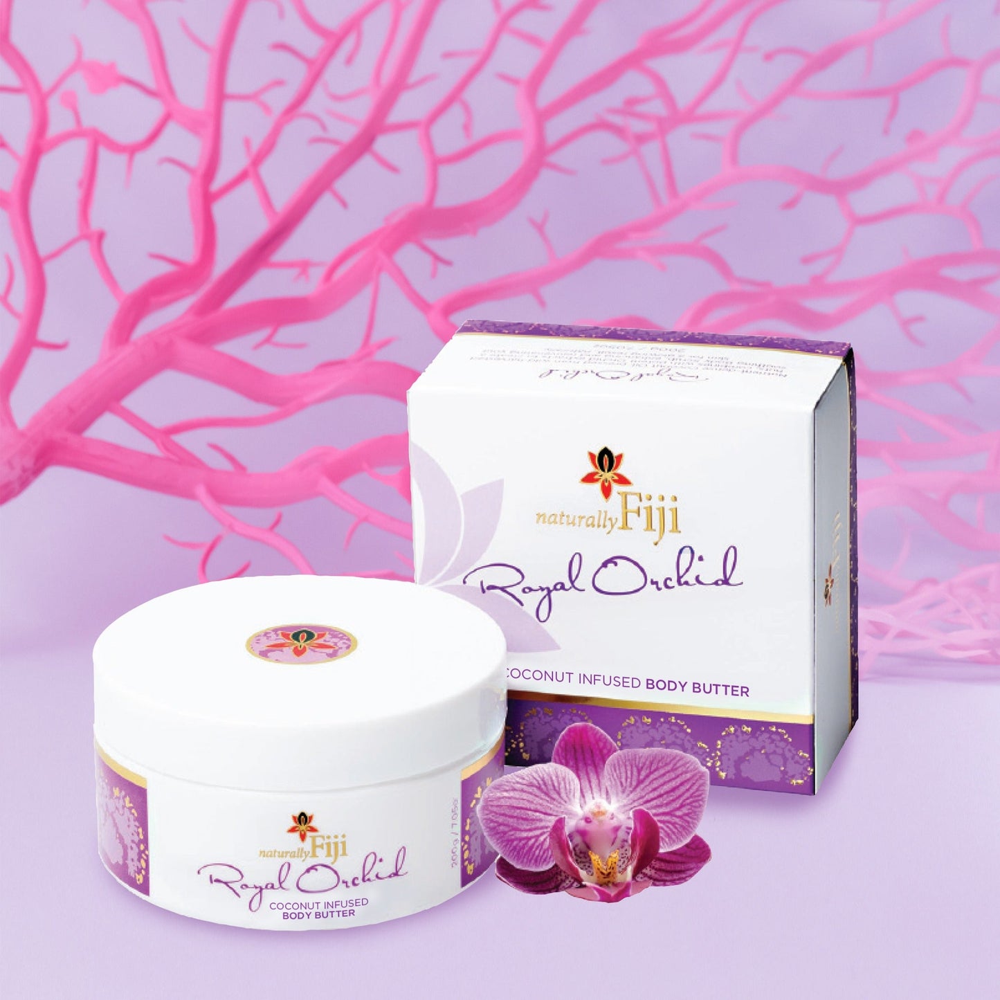 Naturally Fiji Body Butter Royal Orchid 200g x 1 - Vinays Food - Naturally Fiji