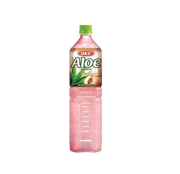 OKF Aloe Vera Drink Peach 1.5L x 12 - Vinays Food - OKF