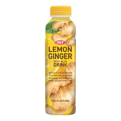 OKF Lemon Ginger Drink with Aloe 500ml x 20 - Vinays Food - OKF