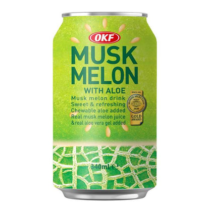 OKF Musk Melon Drink with Aloe 340ml x 20 - Vinays Food - OKF