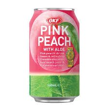 OKF Pink Peach Drink with Aloe 340ml x 20 - Vinays Food - OKF