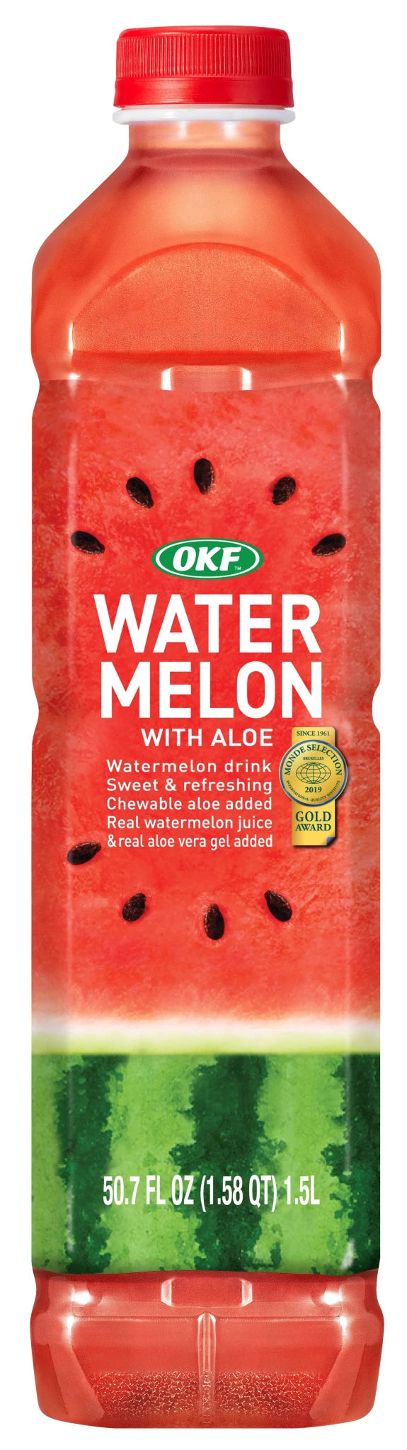 OKF Watermelon Drink with Aloe 1.5L x 12 - Vinays Food - OKF