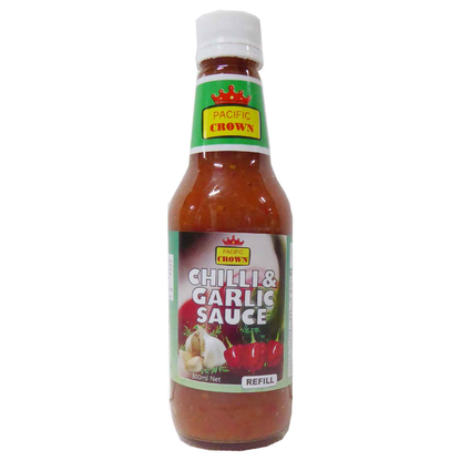 Pacific Crown Chilli Garlic Sauce 300ml x 24 - Vinays Food - Pacific Crown