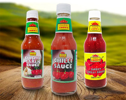 Pacific Crown Chilli Garlic Sauce 300ml x 24 - Vinays Food - Pacific Crown