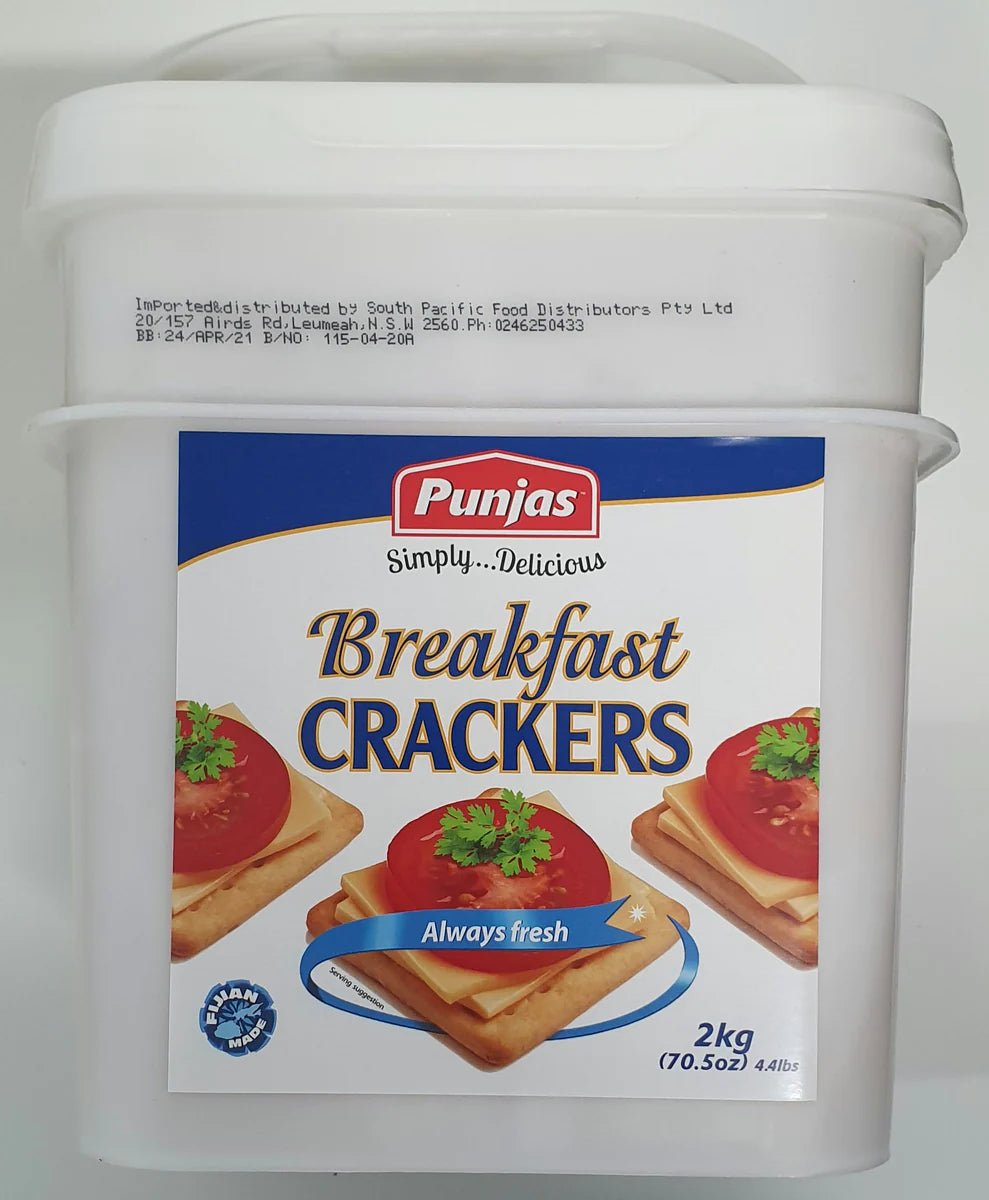 Punjas Breakfast Crackers 2kg x6 Pail - Vinays Food - Punjas