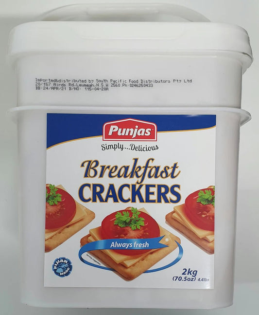 Punjas Breakfast Crackers 2kg x6 Pail - Vinays Food - Punjas