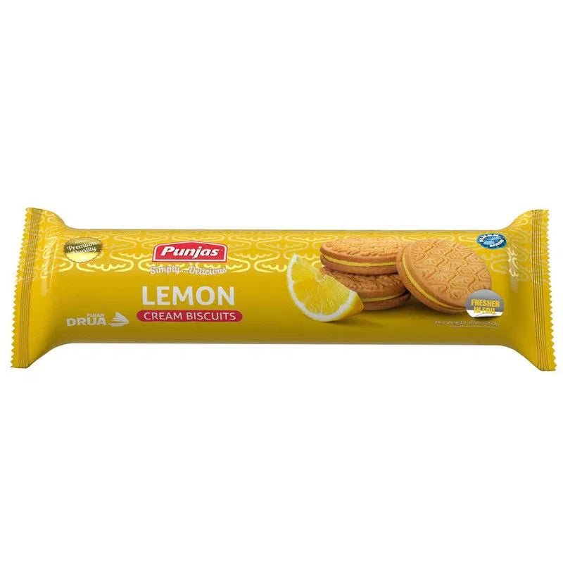 Punjas Lemon Cream Biscuits 250g x20 - Vinays Food - Punjas