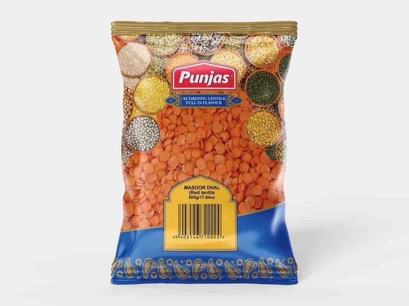 Punjas Masoor Dhal 500g x30 - Vinays Food - Punjas