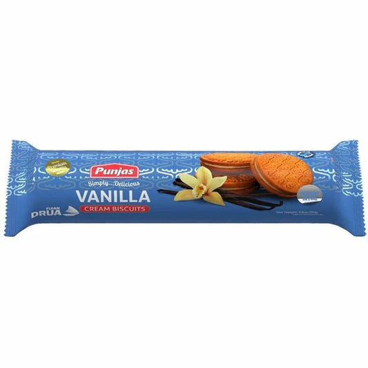 Punjas Vanilla Cream Biscuits 250g x20 - Vinays Food - Punjas