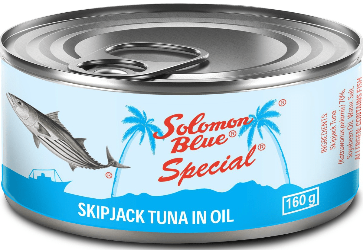 Solomon Blue Original Special Chunk in Soy Oil 100g x 48 - Vinays Food - Solomon Blue