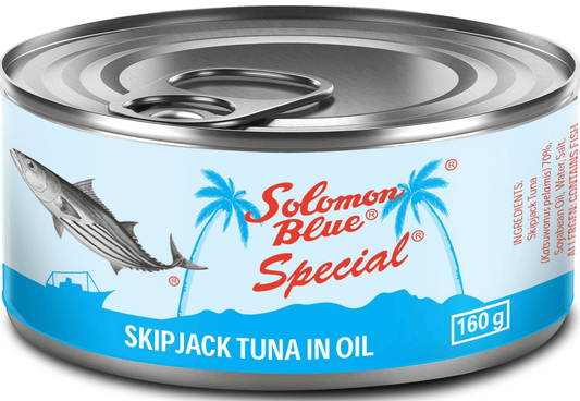 Solomon Blue Original Special Chunk in Soy Oil 100g x 48 - Vinays Food - Solomon Blue