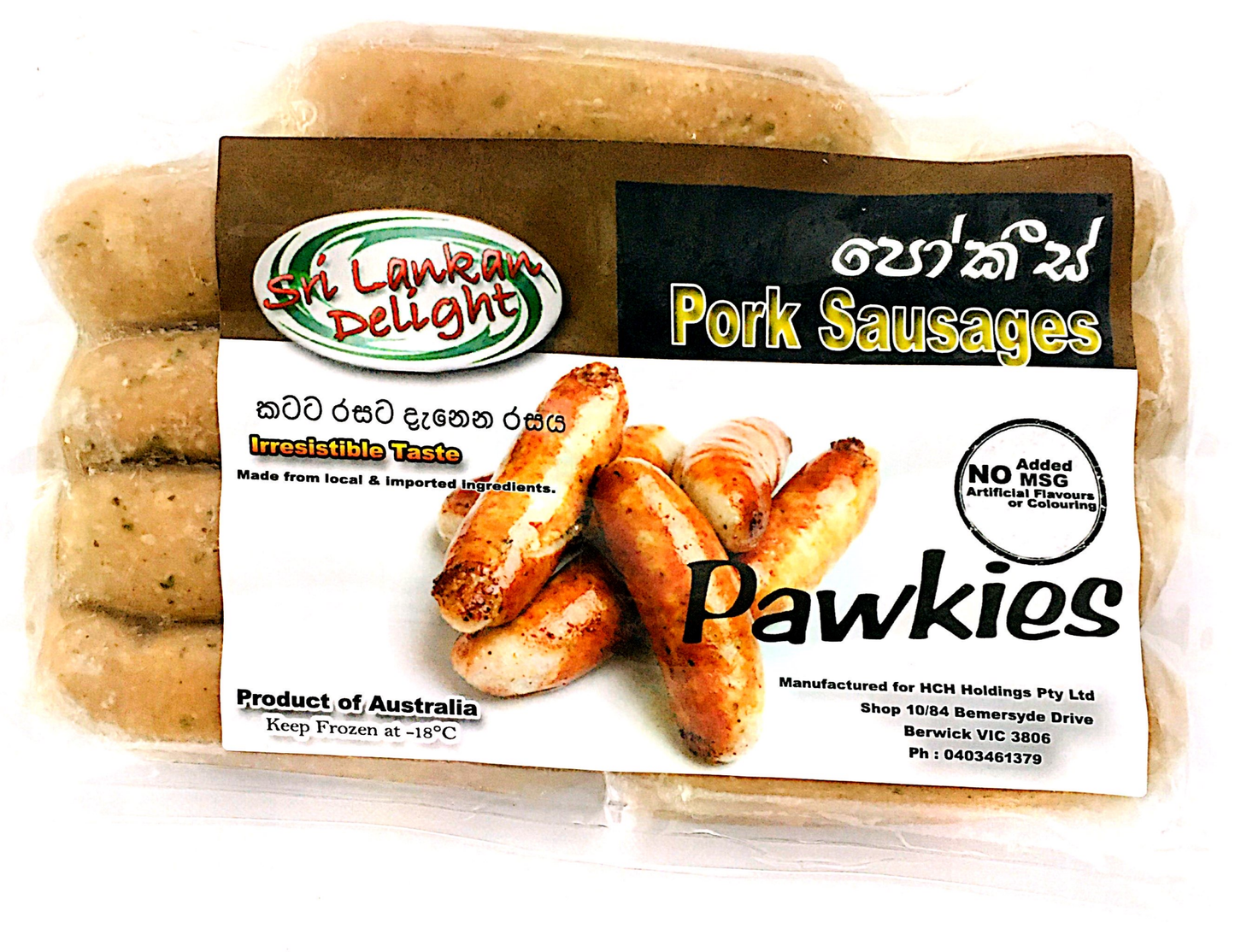 Sri Lankan Delight Pawkies Sausage 380g x 10 - Vinays Food - Sri Lankan Delight