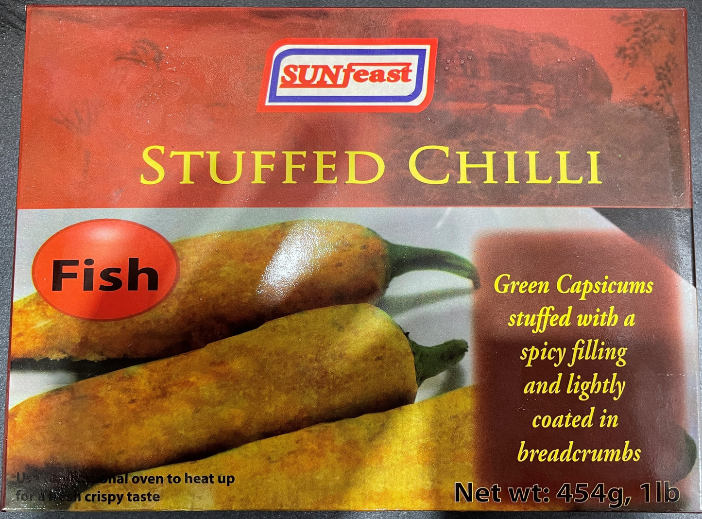 Sunfeast Stuffed Chilli Fish 454g x12 - Vinays Food - Sunfeast