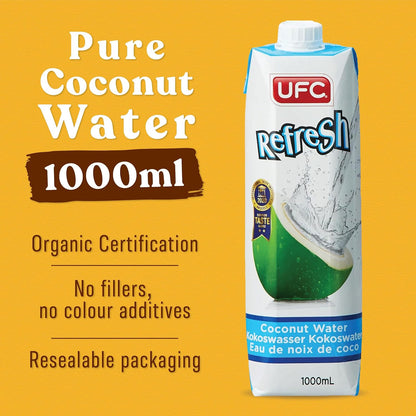UFC Refresh 100% Coconut Water 1L x12 - Vinays Food - UFC Universal Food Public Co Ltd