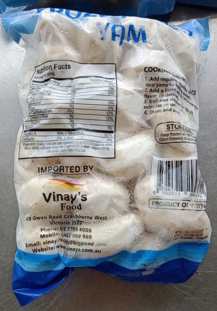 Vinay's Coco Yam 2kg x 6 - Vinays Food - Vinay's