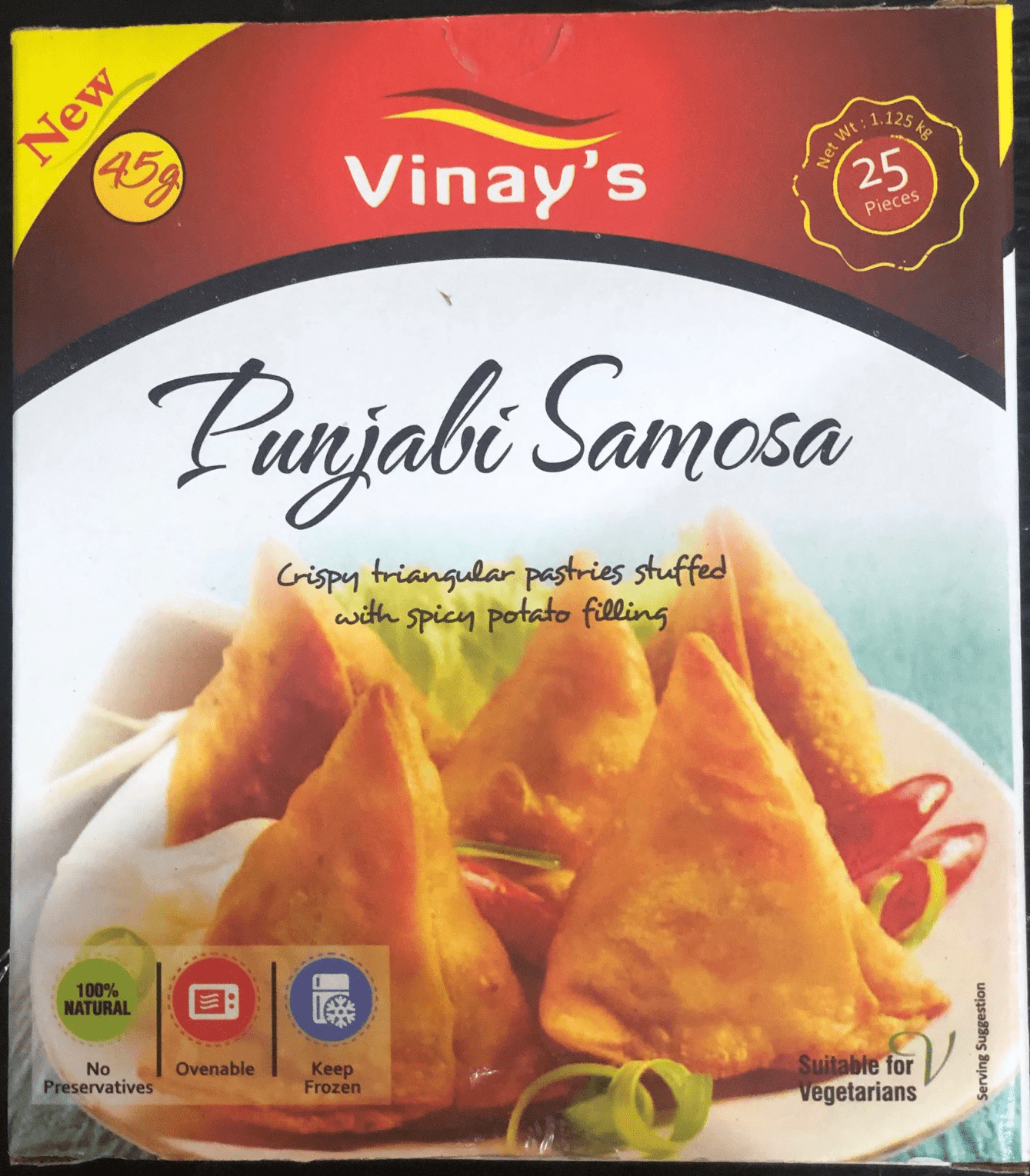 Vinay's Punjabi Samosa 25 pcs x45g x 6pkts - Vinays Food - Vinay's